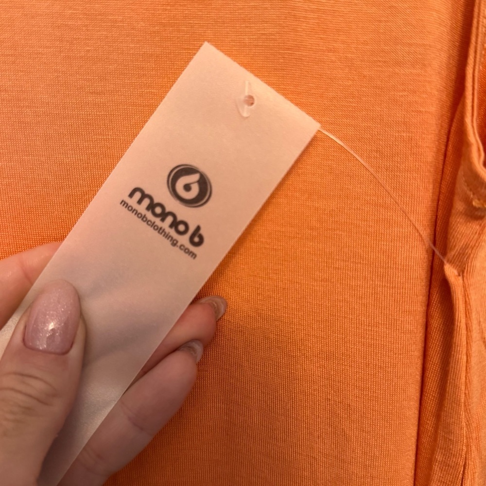 Mono B Orange crew neck Sheath Maxi Dress - Picture 2 of 4